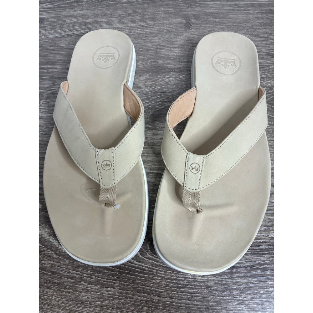Peter Millar Men's Hyperlight Slide Nubuck Flip Flop Size 10 Sandals Stone